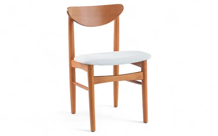 CADEIRA DE COZINHA ESTOFADA ALICE VERNIZ JATOBÁ E TEC.003 OFF WHITE 52X49X80CM