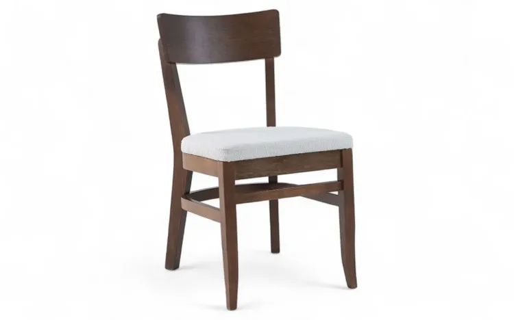 CADEIRA MODERNA ESTOFADA IPIOCA VERNIZ CAPUCCINO E TEC. B001 BOUCLE 45,5X57,5X82,5CM