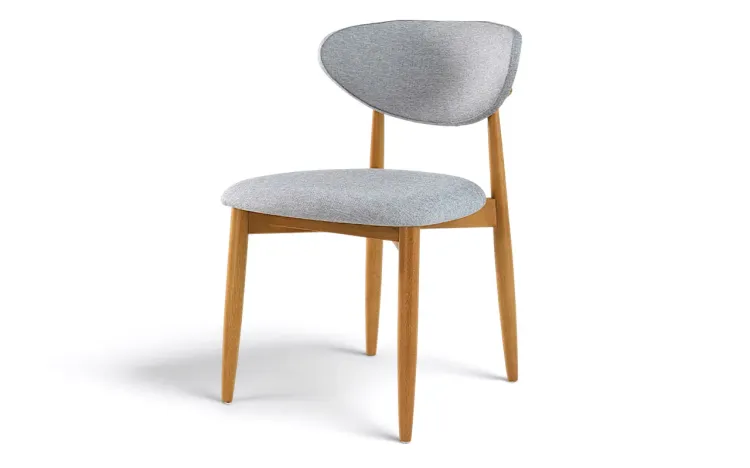 CADEIRA PARA JANTAR ENCOSTO ANATÔMICO ISIS VERNIZ AMÊNDOA E TEC. MESCLA 53X59X82CM