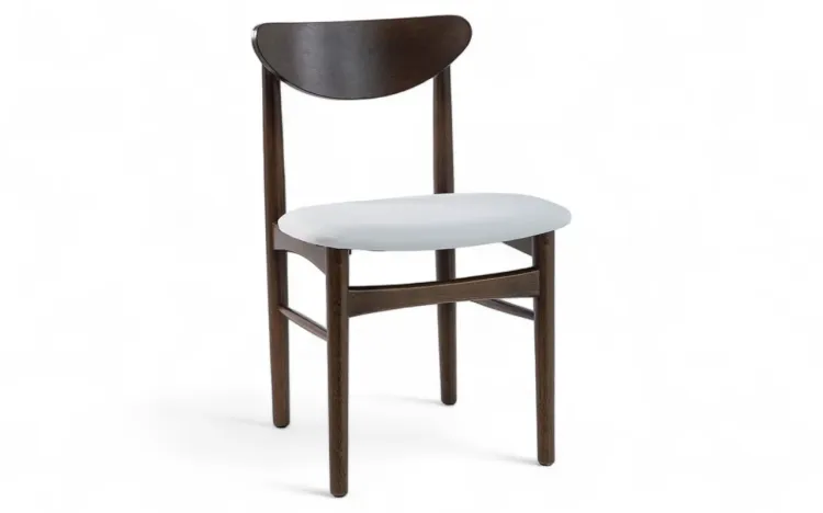 CADEIRA ESTOFADA PARA SALA DE JANTAR ALICE VERNIZ CAPUCCINO E TEC.003 OFF WHITE 52X49X80CM