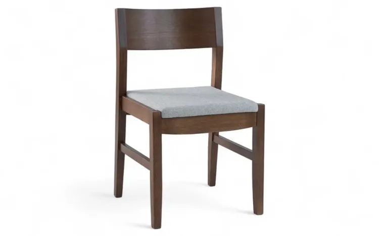 CADEIRA DE MADEIRA MACIÇA MODERNA PAIVA VERNIZ CAPUCCINO E TEC.SQ06 MESCLA 48X47,5X79 CM