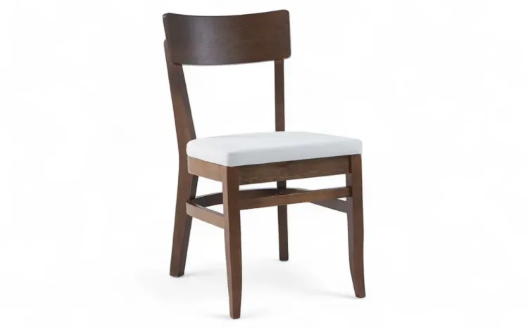 CADEIRA DE MADEIRA PARA SALA DE JANTAR IPIOCA VERNIZ CAPUCCINO E TEC. 003 OFF WHITE 45,5X57,5X82,5CM