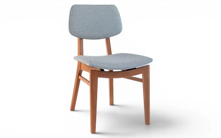 CADEIRA DE MADEIRA PARA MESA DE JANTAR SPARTA VERNIZ JATOB&Aacute; ESTOFADA TEC. MESCLA 46x56,5x85,5 CM