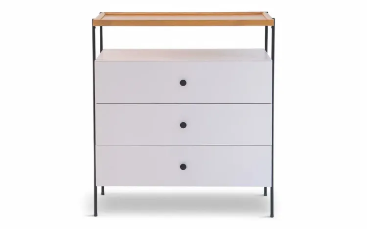 CÔMODA PENTEADEIRA 3 GAVETAS E BANDEJA DE MADEIRA TRAY ROSA MILKSHAKE 82X41,5X94 CM