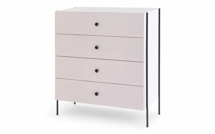 CÔMODA PENTEADEIRA PARA QUARTO 4 GAVETAS TRAY ROSA MILKSHAKE 82X41,5X94 CM