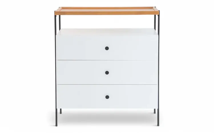 CÔMODA BRANCA 3 GAVETAS COM BANDEJA TRAY 82X41,5X94 CM