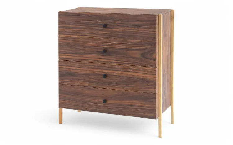 CÔMODA MODERNA COM PÉS DE MADEIRA NASH PAU FERRO 84x41,5x94 CM