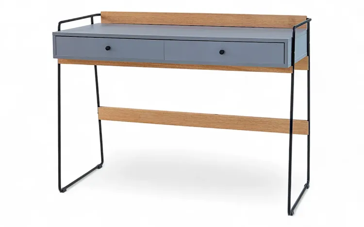 ESCRIVANINHA PARA ESCRITÓRIO 2 GAVETAS PÉS DE METAL BEND CINZA 112,5x50x83CM