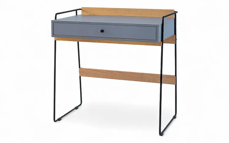 MESA DE ESTUDO PARA QUARTO 1 GAVETA E PÉS DE METAL BEND CINZA PURO 82,5x50x83CM