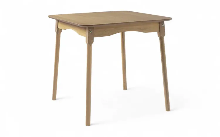 MESA DE JANTAR QUADRADA MIMO BASE VERNIZ AMENDOA E TAMPO VERNIZ AMENDOA 80X80X76CM