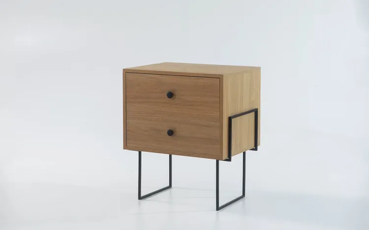 MESINHA LATERAL PARA QUARTO ZNASH MDF DUAL E PÉS DE METAL 52X37X60 CM