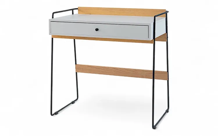 ESCRIVANINHA COM 1 GAVETA COM PÉS DE METAL BEND NUDE GREIGE 82,5x50x83CM