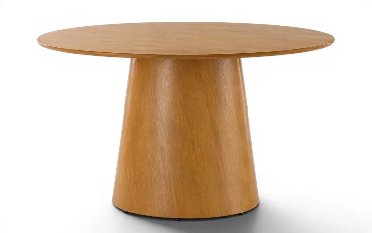 MESA DE JANTAR OVAL DE MADEIRA 135x90CM AURA VERNIZ AMENDOA
