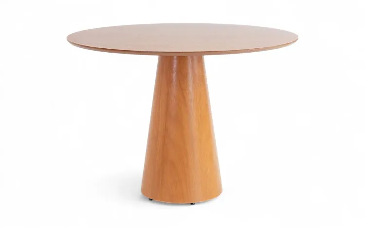MESA CONE REDONDA PARA SALA DE JANTAR VETTA 90X90CM VERNIZ JATOBÁ