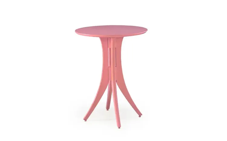 MESA BISTRÔ PEQUENA REDONDA JULIETTE 60X77CM LACA ROSA CORAL