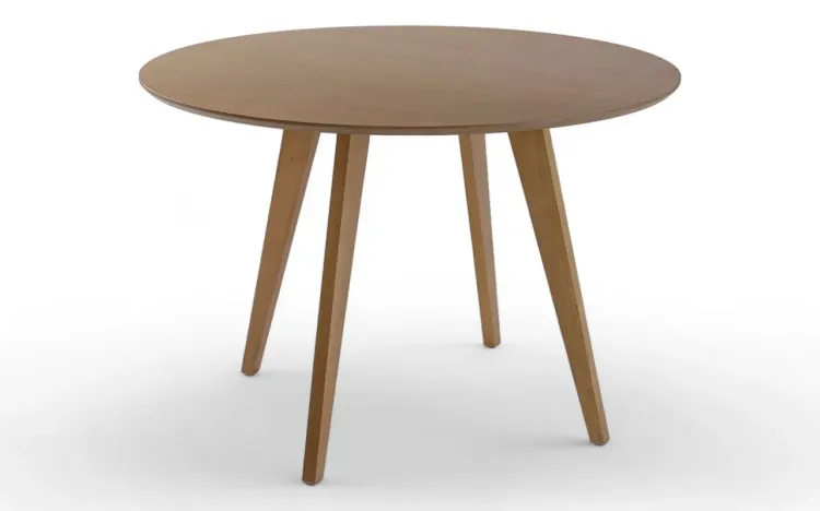 MESA REDONDA PARA SALA DE JANTAR LILA VERNIZ AMÊNDOA 110X110X77CM