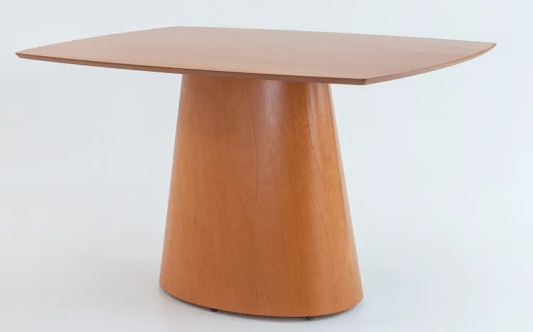 MESA JANTAR RETÂNGULAR BASE OVAL 6 LUGARES 135x90CM LINEA VERNIZ JATOBÁ