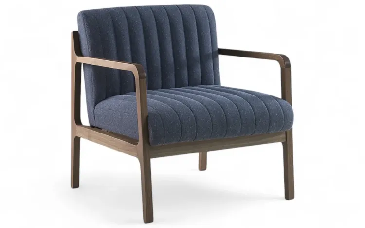 POLTRONA PARA QUARTO CANELA VERNIZ CAPUCCINO TEC.997 CHUMBO 69X71X79 CM