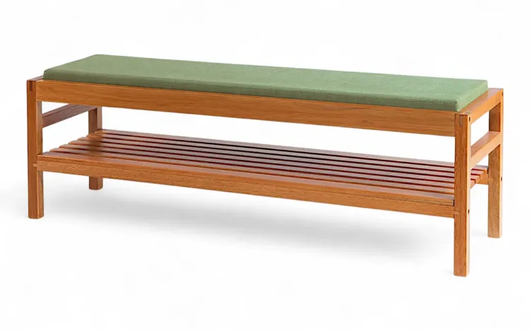 BANCO MALEIRO MÉDIO KERB VERNIZ JATOBÁ TEC. VERDE MUSGO 140X40X48CM