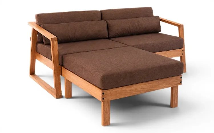 SOF&Aacute; DE VARANDA MODULAR 2 LUGARES COM PUFE SOL STAIN JATOB&Aacute; ACQUABLOCK CAMUR&Ccedil;A